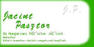 jacint pasztor business card